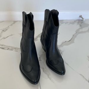 All Saints cowboy black leather boots size 8.5 US - 39 italian